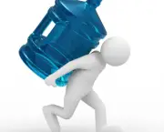 men carry bottle on back. Isolated 3D image