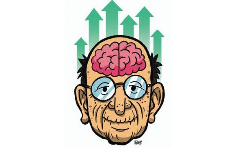 Imagem Ilustrativa de Um Homem Com o Cérebro Envelhecido